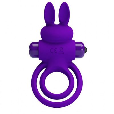 Фиолетовое эрекционное кольцо с вибростимуляцией клитора Vibrant Penis Ring III от Baile