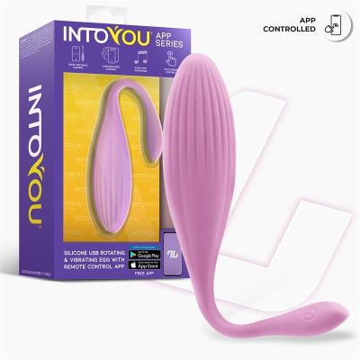 Нежно-розовое интерактивное виброяйцо с функцией вращения Rotating Beads от Intoyou