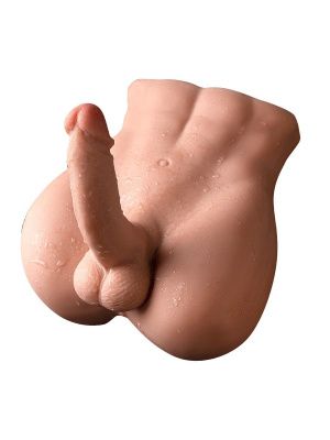 Телесный мужской торс с вибрацией и возвратно-поступательными движениями Bartlett от SHEQU