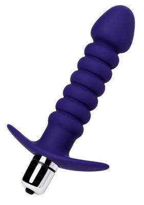 Фиолетовый анальный вибратор Condal - 14 см. от ToyFa