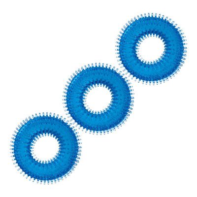 Комплект из трех голубых колец для эрекции 3-Pack Ultra-Stim Stretch Cock Rings от BlueLine