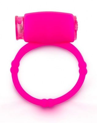Розовое малоэластичное кольцо на член с вибрацией от Brazzers