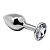 Серебристая анальная втулка с прозрачным кристаллом Mini Metal Butt Plug Size L - 9 см. от Adrien Lastic