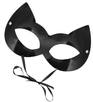 Оригинальная лаковая черная маска  Кошка  от Штучки-дрючки
