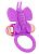 Фиолетовое эрекционное виброкольцо-бабочка со съемной вибропулей от Bior toys