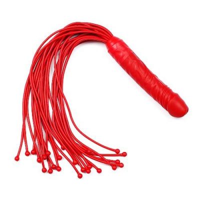Красная плеть с ручкой-фаллосом - 55 см. от Sitabella