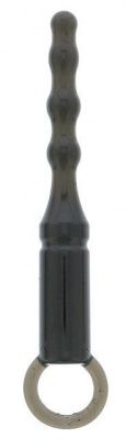 Черная анальная пробка ANAL BEADS WITH LOOP - 12,3 см. от Dream Toys