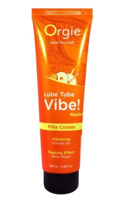 Гель с эффектом вибрации Lube Tube Vibe Medium Pina Colada - 100 мл. от ORGIE