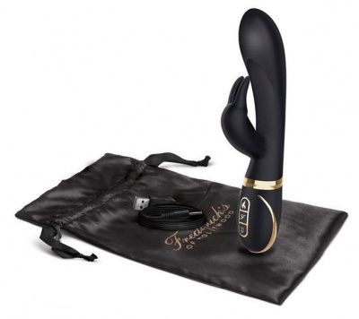 Черный вибратор-кролик с эффектом нагрева Warming Rabbit Vibrator от Fredericks Of Hollywood