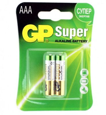 Батарейки алкалиновые GP Super Alkaline ААA/LR03 - 2 шт. от Элементы питания