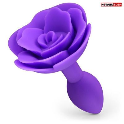Фиолетовая гладкая анальная втулка-роза от Bior toys