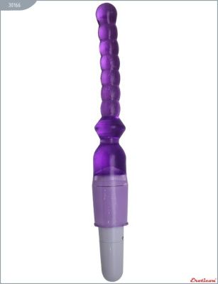 Фиолетовый гелевый анальный вибратор - 25 см. от Eroticon