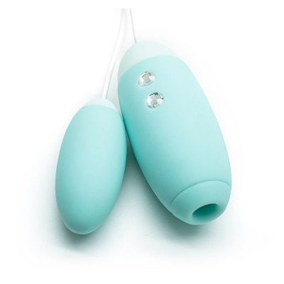 Аквамариновое виброяйцо с вакуум-волновым действием Kiss Toy Miss VV от Kiss Toy