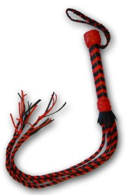 Чёрно-красная плеть из кожи - 70 см. от Sitabella