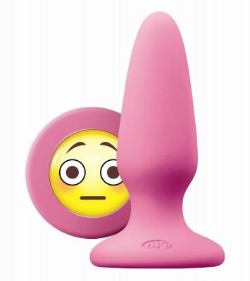 Розовая силиконовая пробка среднего размера Emoji OMG - 10,2 см. от NS Novelties