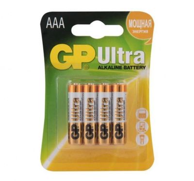 Батарейки алкалиновые GP Ultra Alkaline 24А AАA/LR03 - 4 шт. от Элементы питания