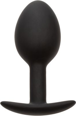 Черная анальная пробка из силикона Weighted Silicone Plug - 7,5 см. от California Exotic Novelties