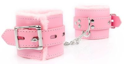 Розовые мягкие наручники на регулируемых ремешках от Bior toys