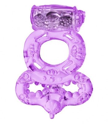 Фиолетовое виброкольцо с подхватом от ToyFa