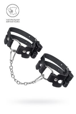 Черные кожаные оковы из двух ремешков от Pecado