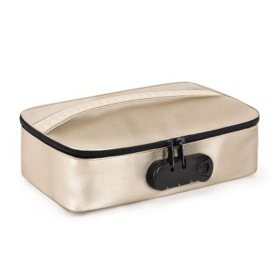 Золотистая сумочка для хранения игрушек Discreet Box от Dorcel