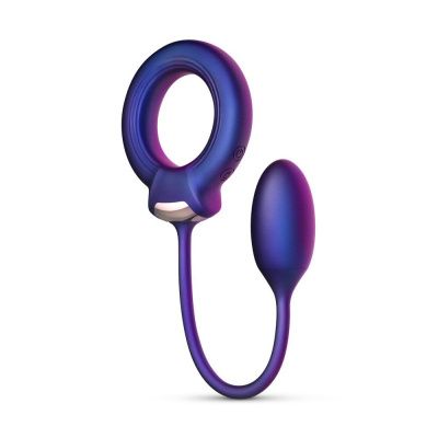 Фиолетовое эрекционное виброкольцо с анальным шариком Eclipse от ONE DC B.V.
