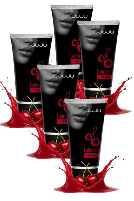 Набор из 5 съедобных лубрикантов JUJU со вкусом вишни от JuJu