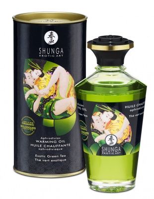 Массажное интимное масло с ароматом зелёного чая - 100 мл. от Shunga