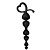Чёрная анальная цепочка с звеньями-сердечками HEARTY ANAL WAND SILICONE - 18 см. от Toyz4lovers