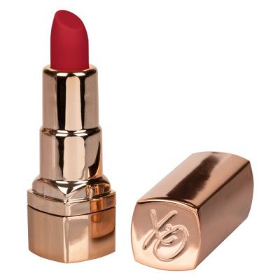 Золотистый вибратор-помада с красным мягким кончиком Hide   Play Rechargeable Lipstick от California Exotic Novelties
