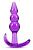 Фиолетовый анальный стимулятор Triple Bead Anal Plug - 9 см. от Blush Novelties