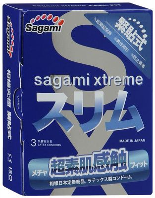 Розовые презервативы Sagami Xtreme FEEL FIT 3D - 3 шт. от Sagami