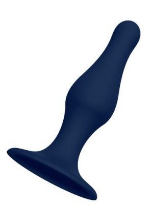 Синяя анальная пробка SILICONE PLUG SMALL - 10,3 см. от Dream Toys