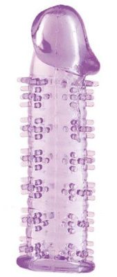 Гелевая фиолетовая насадка на фаллос с шипами - 12 см. от ToyFa