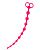 Розовые анальные бусы из силикона с широкой ручкой от ToyFa