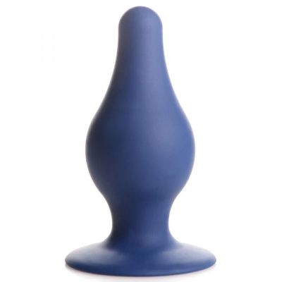 Синяя анальная пробка Squeezable Tapered Large Anal Plug - 10,4 см. от XR Brands