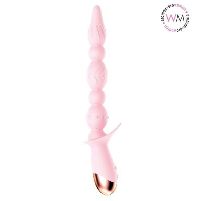Розовый анальный вибратор-ёлочка с 10 режимами вибрации от Erowoman-Eroman