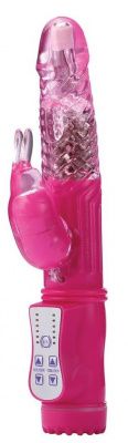 Ярко-розовый ротатор-кролик ROTATING RABBIT VIBE - 22 см. от Dream Toys