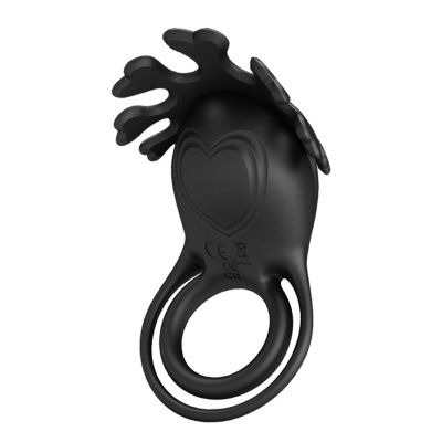Черное эрекционное кольцо с вибрацией Ruben от Baile