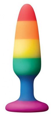 Разноцветная анальная втулка RAINBOW ANAL PLUG SMALL - 11 см. от Dream Toys