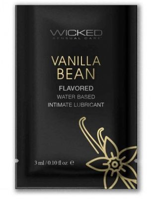 Лубрикант на водной основе с ароматом ванильных бобов Wicked Aqua Vanilla Bean - 3 мл. от Wicked