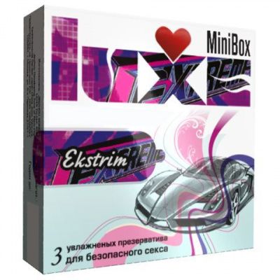 Ребристые презервативы Luxe Mini Box Экстрим - 3 шт. от Luxe