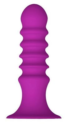 Фиолетовый ребристый анальный стимулятор RIBBED PLUG - 13,5 см. от Dream Toys