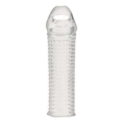 Текстурированная насадка на пенис Clear Textured Penis Enhancing Sleeve Extension - 16,5 см. от BlueLine