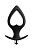 Черная вибровтулка с полой серединой в виде сердечка Cordis L - 17 см. от POPO Pleasure