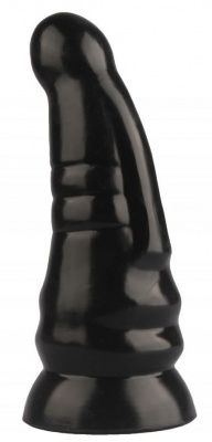 Черная анальная втулка с круглой головкой - 20 см.  от Сумерки богов