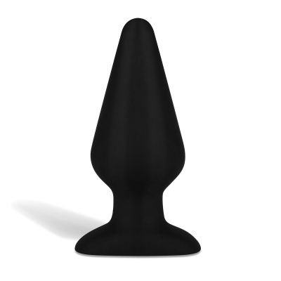 Черный плаг из силикона Seamless Silicone Butt Plug - 15 см. от All About Anal