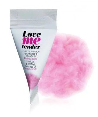 Съедобное согревающее массажное масло Love Me Tender Cotton Candy с ароматом сладкой ваты - 10 мл. от Love to Love