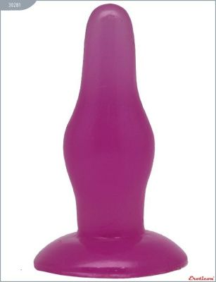 Розовая анальная пробка с ограничительным основанием - 11,5 см. от Eroticon