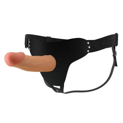 Телесный полый мужской страпон Stark - 17,5 см. от Baile